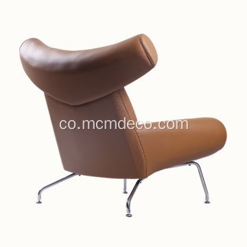 chaise longue in pelle di boi